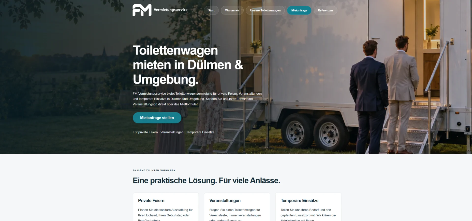 FM-Vermietungsservice website preview