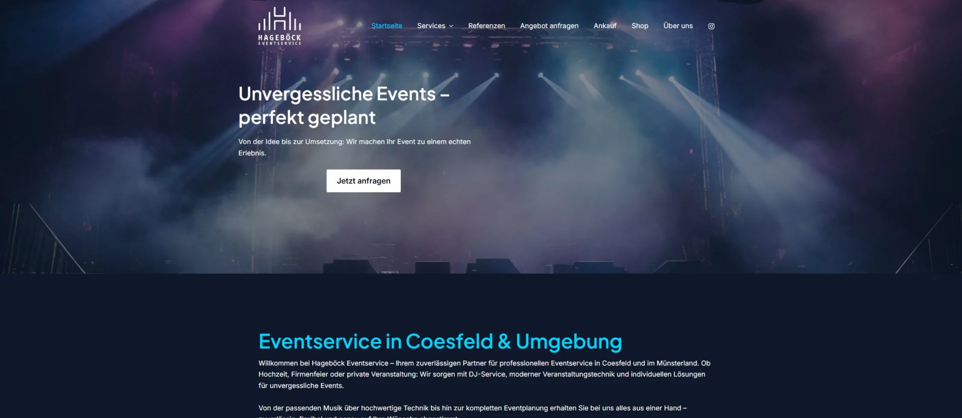 Hageböck-Eventservice website preview