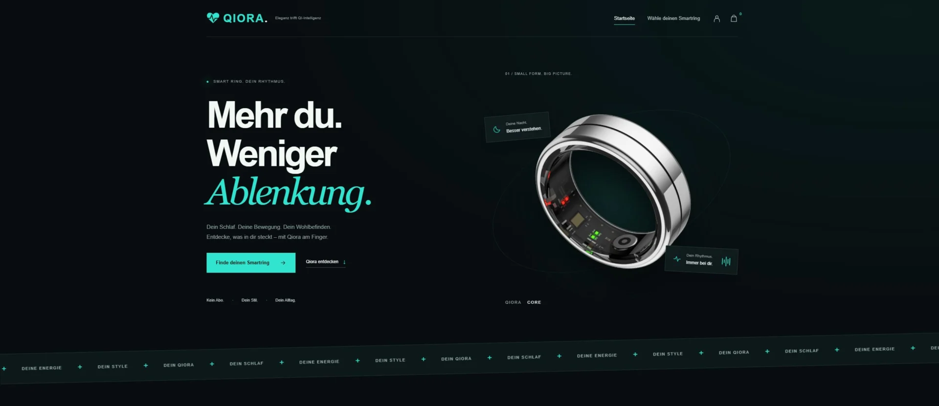 Qiora website preview